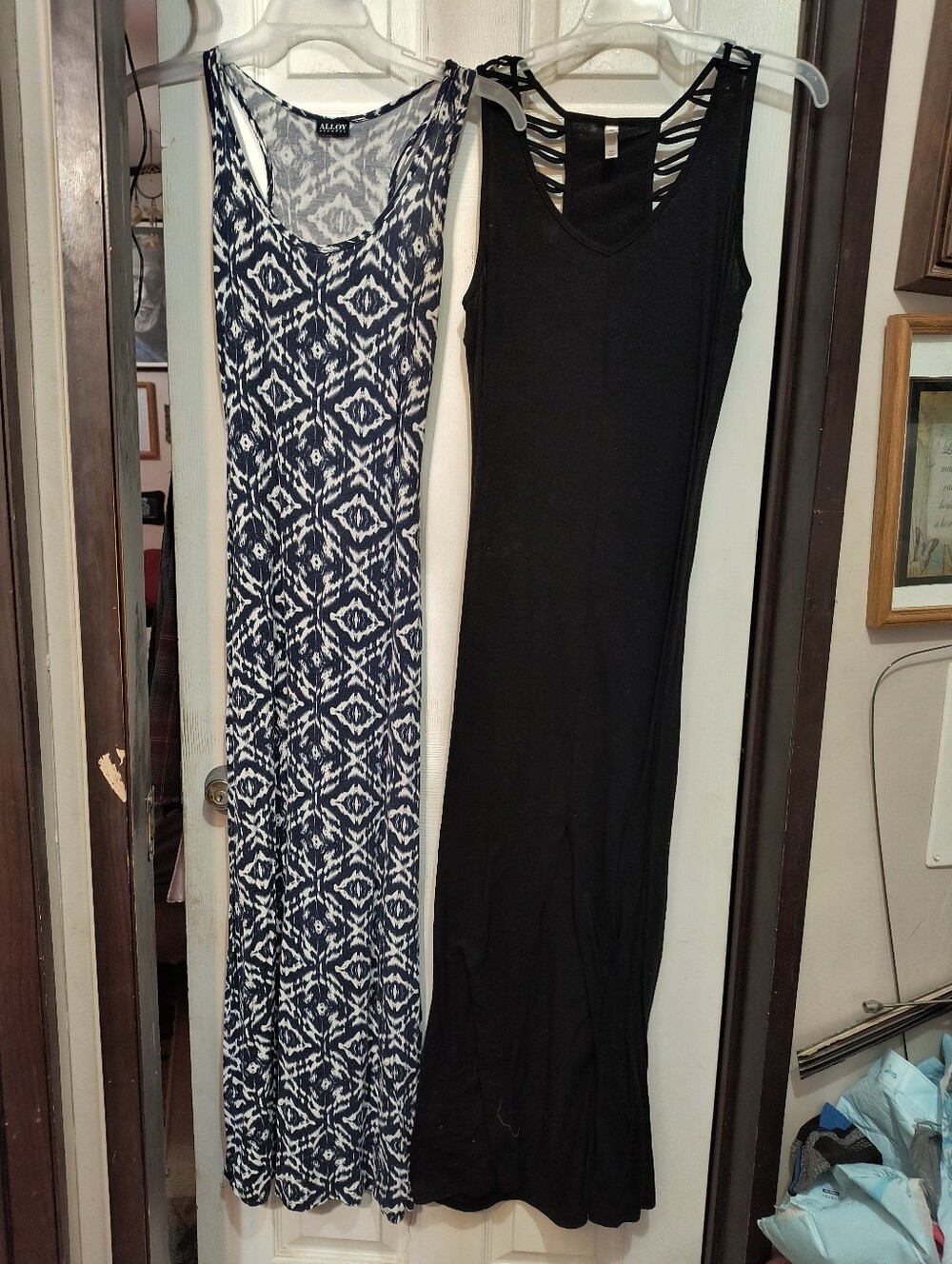 Lot of 2 Sleeveless.Maxi Poly/Cotton Maxi Summer Dresses Small